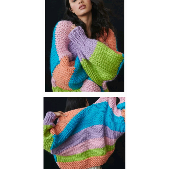 HOPE MACAULAY daphne chunky knit anthropologie cardigan goop sweater $650 S/M - Picture 8 of 16